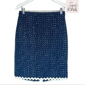 NWT J. Crew Tweed Pencil Skirt Navy Petite Sz. 4P